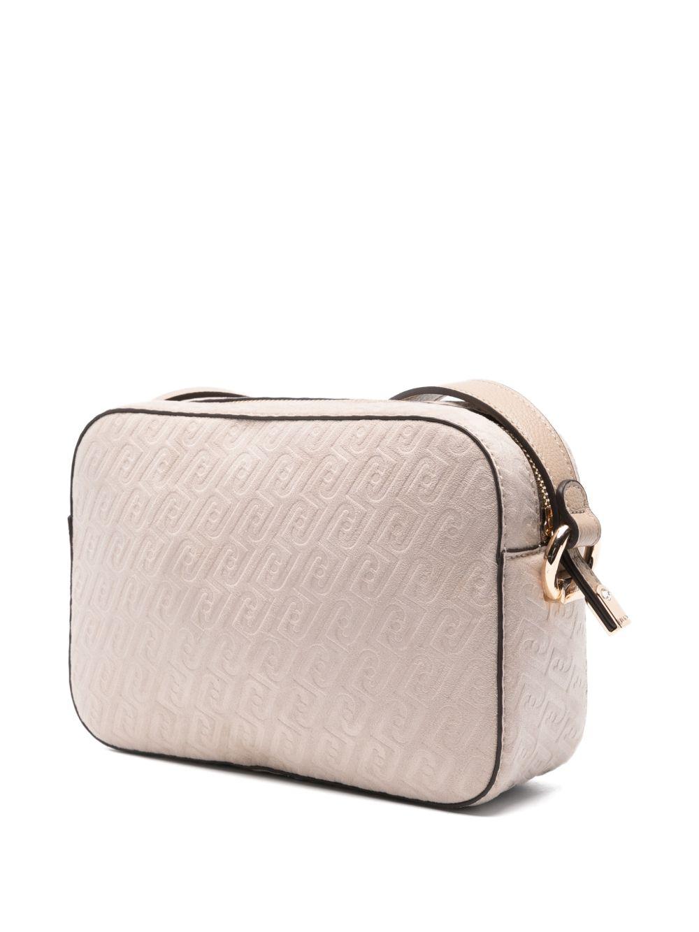Borsa a tracolla con logo goffrato 