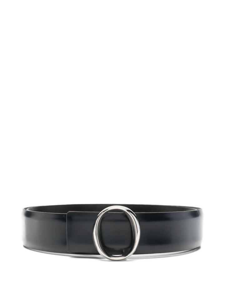 Cintura con fibbia circolare blu 