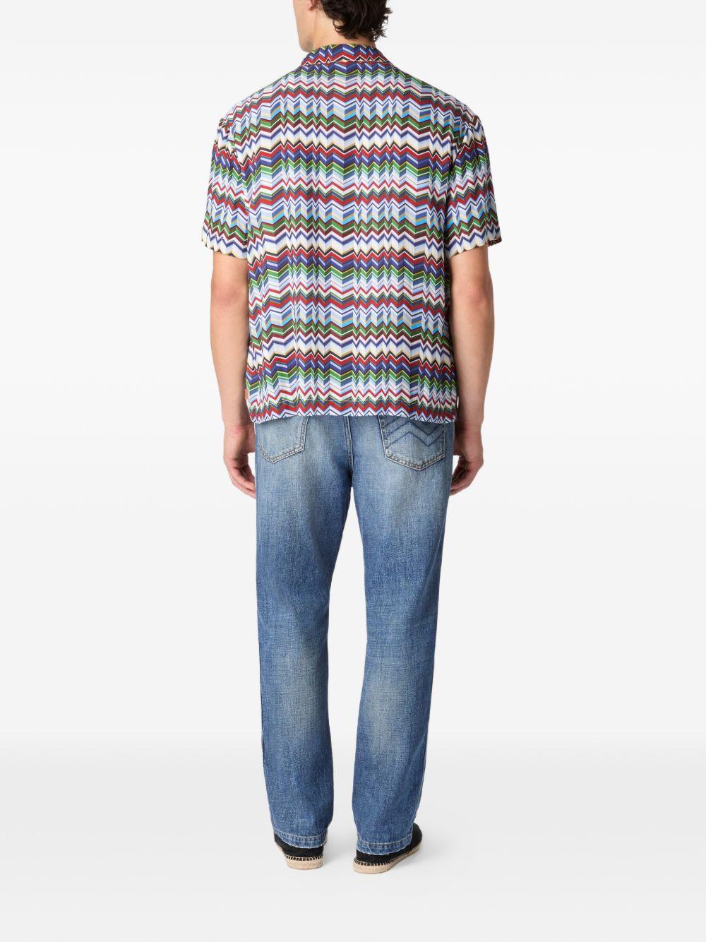 Camicia con stampa a zigzag dark 