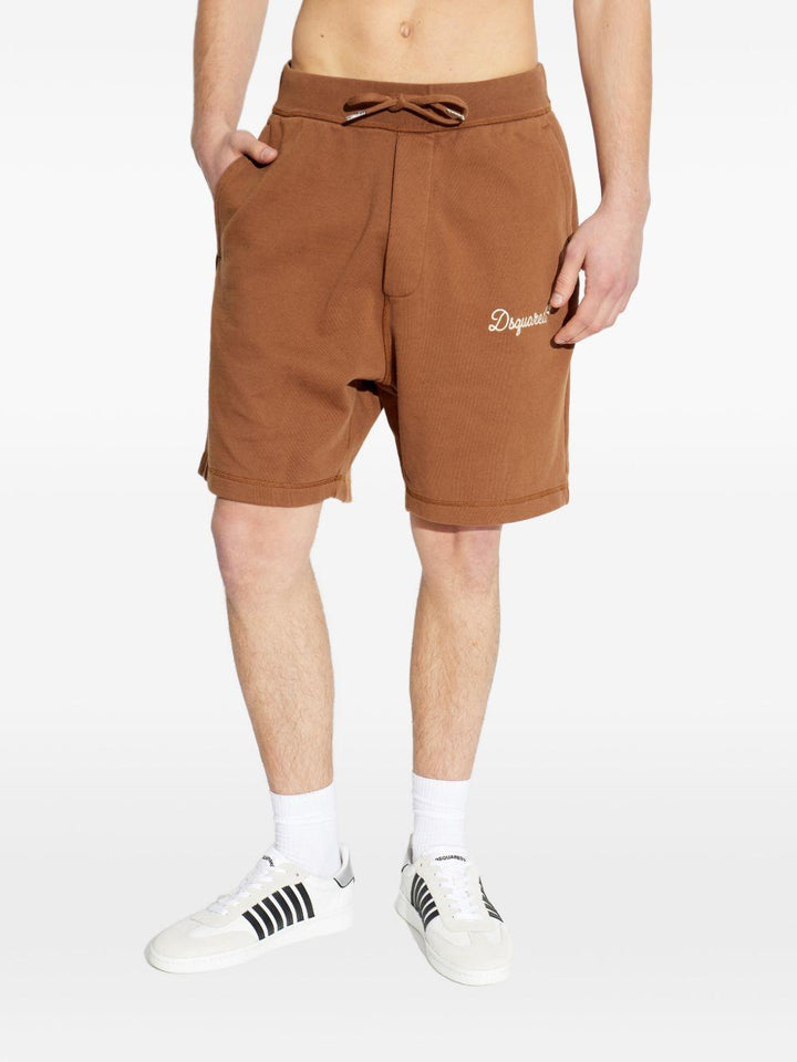 Shorts sportivi marroni con coulisse 