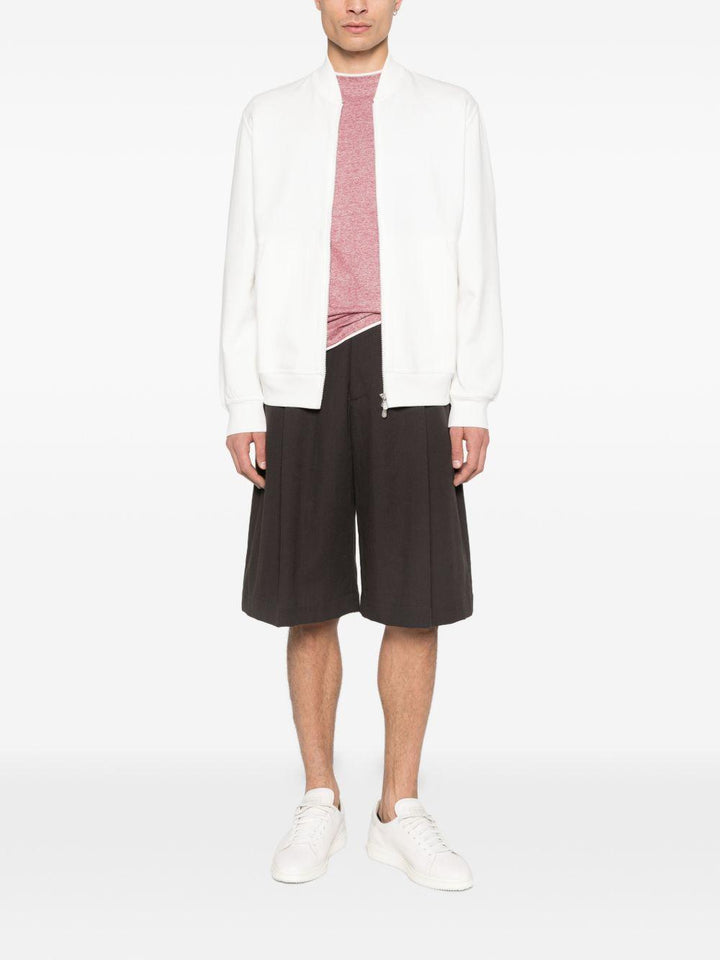 Felpa con zip bianco opaco 