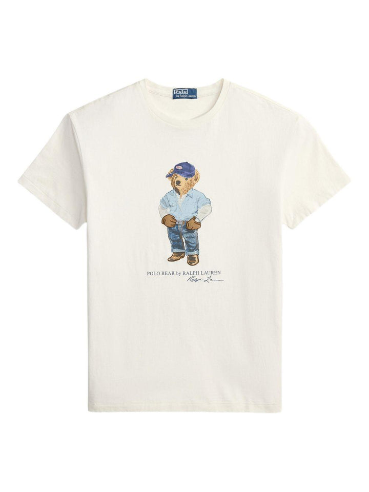 T-shirt Polo Bear con stampa bianca 