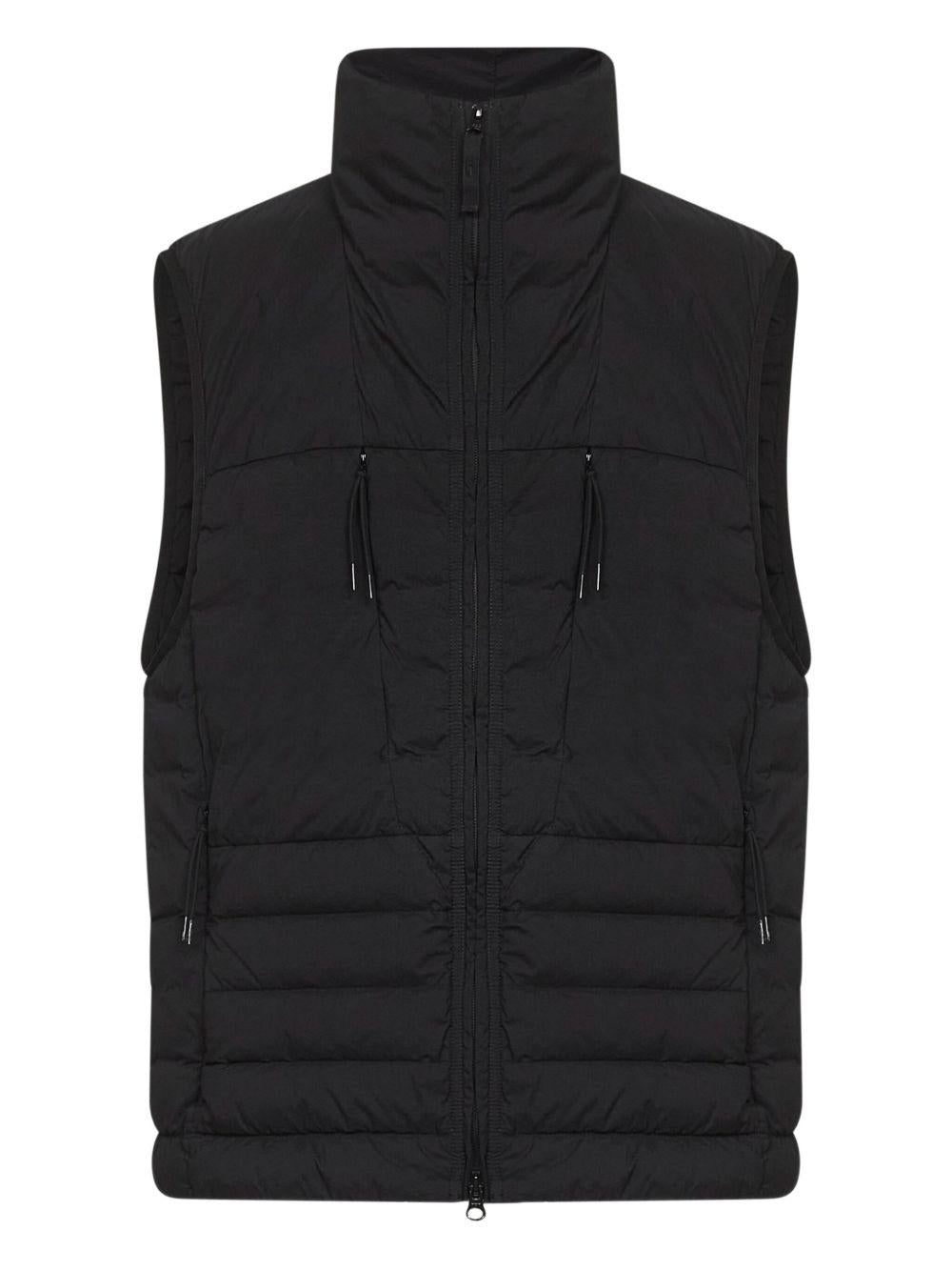 Gilet trapuntato a collo alto nero 