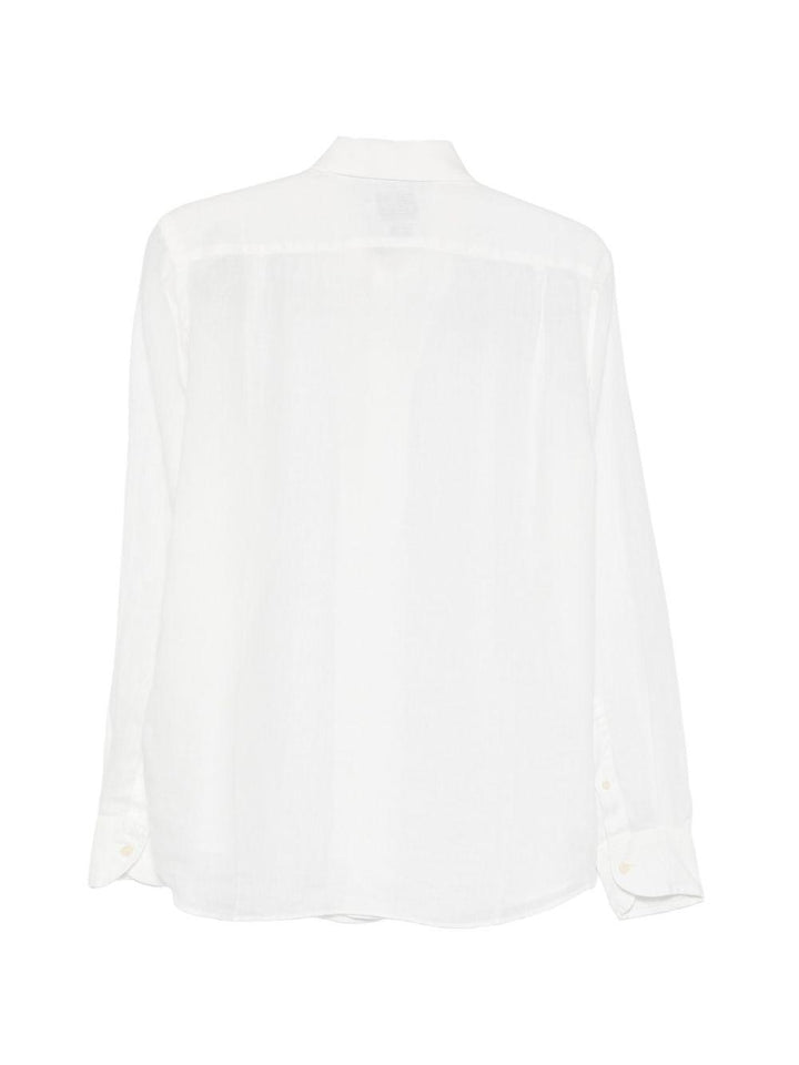 Camicia bianca in lino con bottoni 