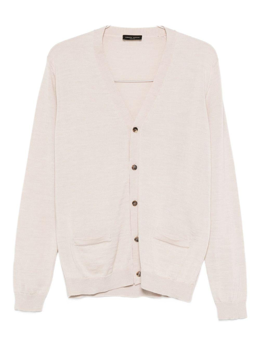 Cardigan con bottoni beige 