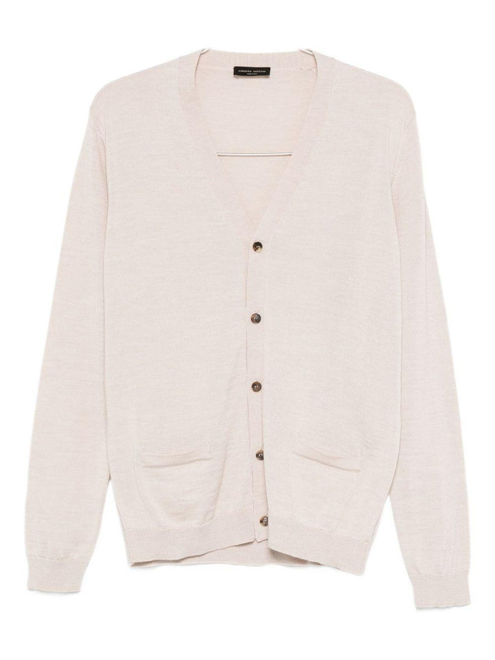 Cardigan con bottoni beige 