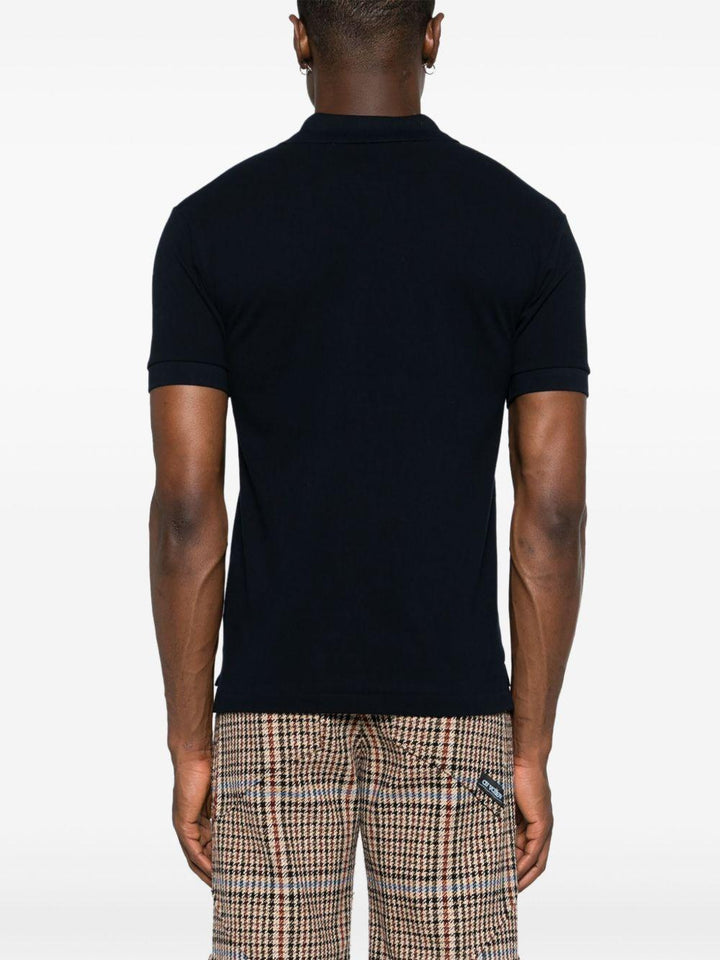 Polo nera con logo ricamato 