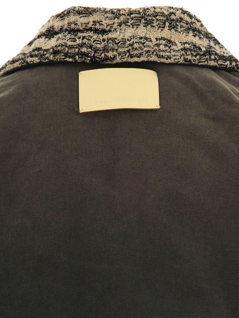 Bomber grigio scuro con colletto in tweed 