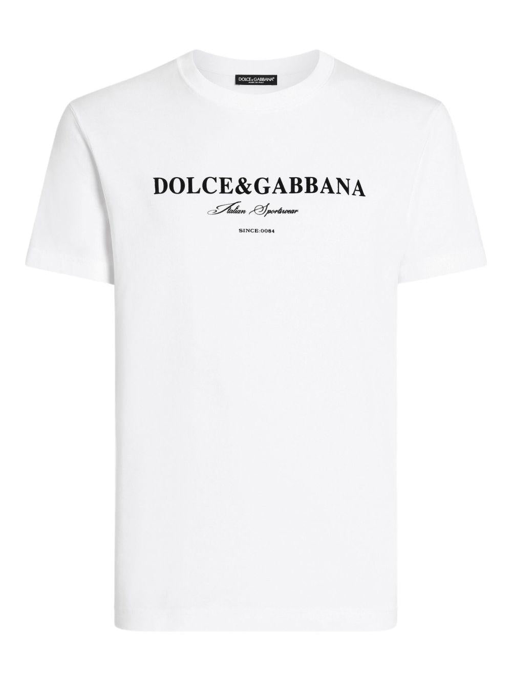 T-shirt bianca con logo e scritte frontali 