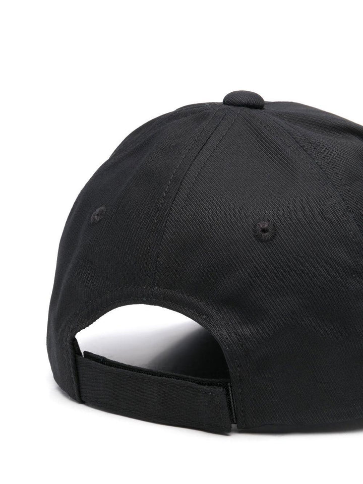 Cappello da baseball nero e bianco opaco con logo 