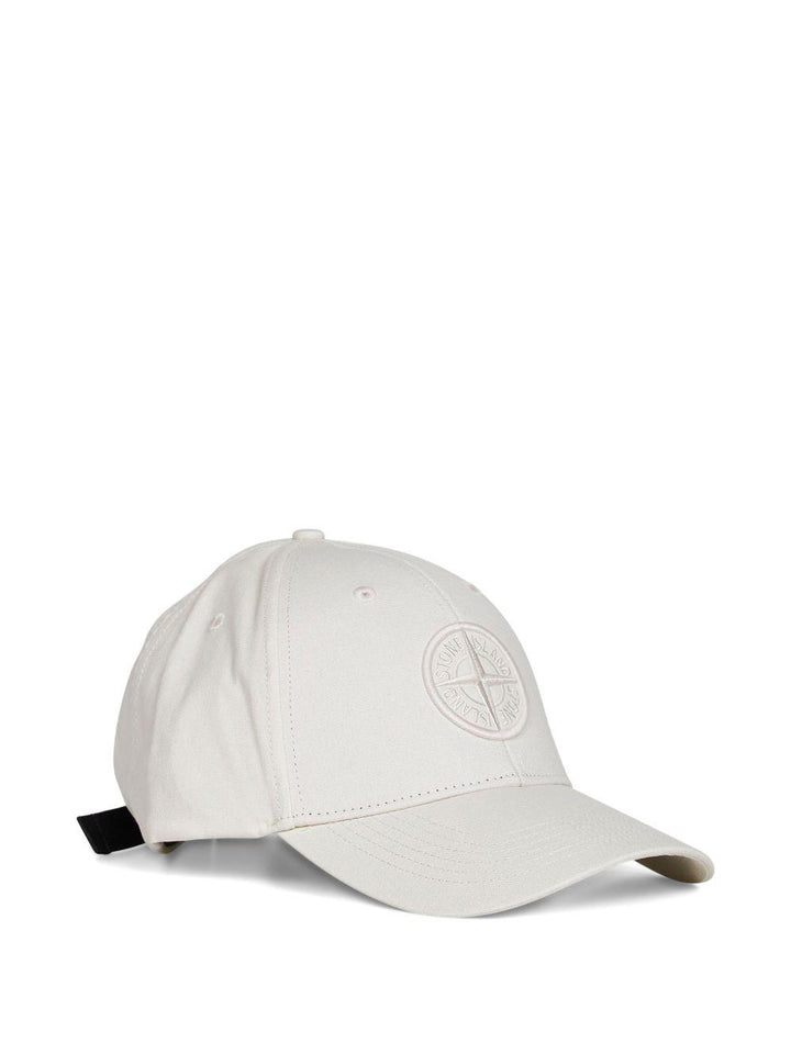 Cappello da baseball avorio con logo 