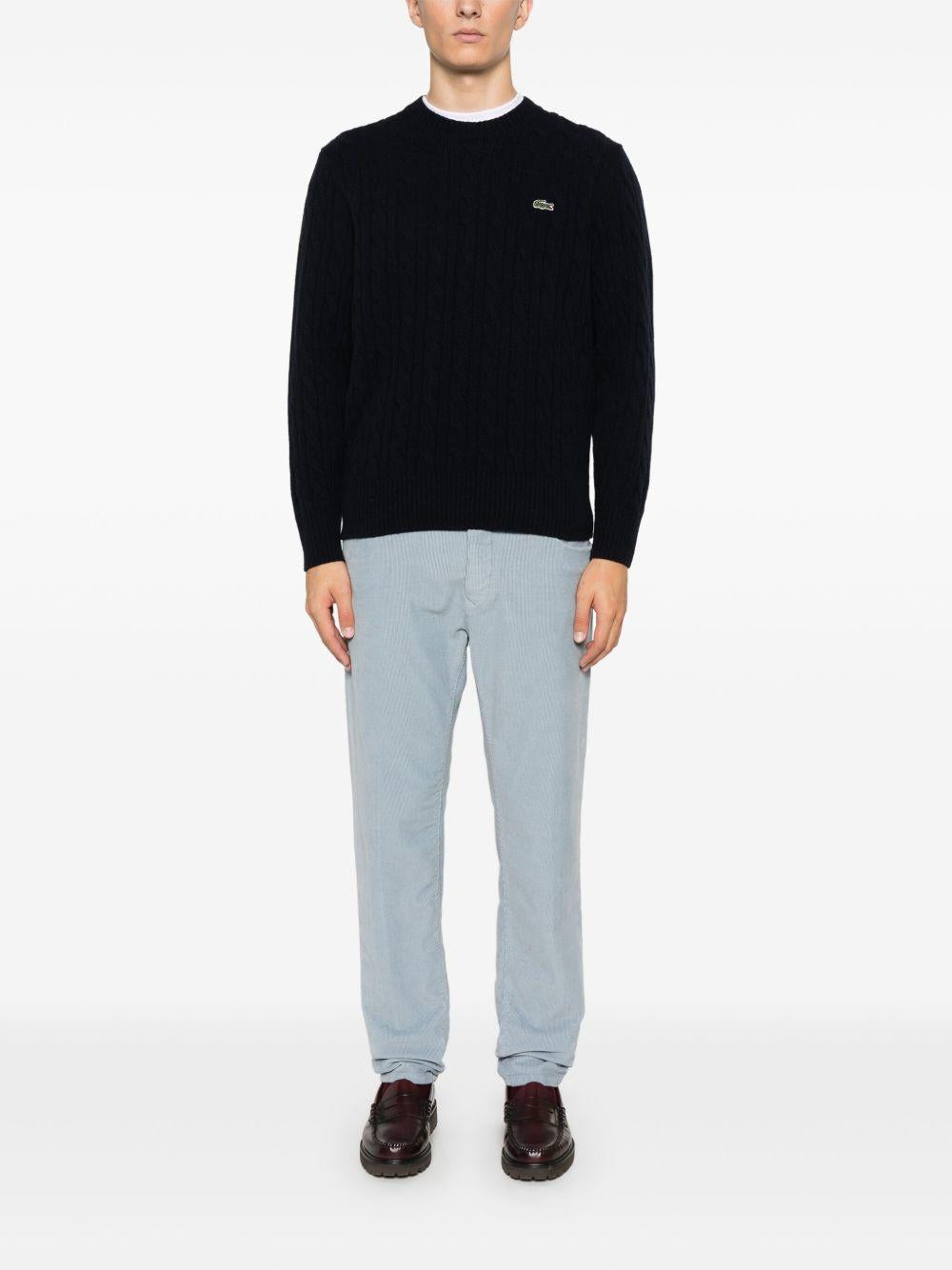 Maglione blu navy a maglia intrecciata 