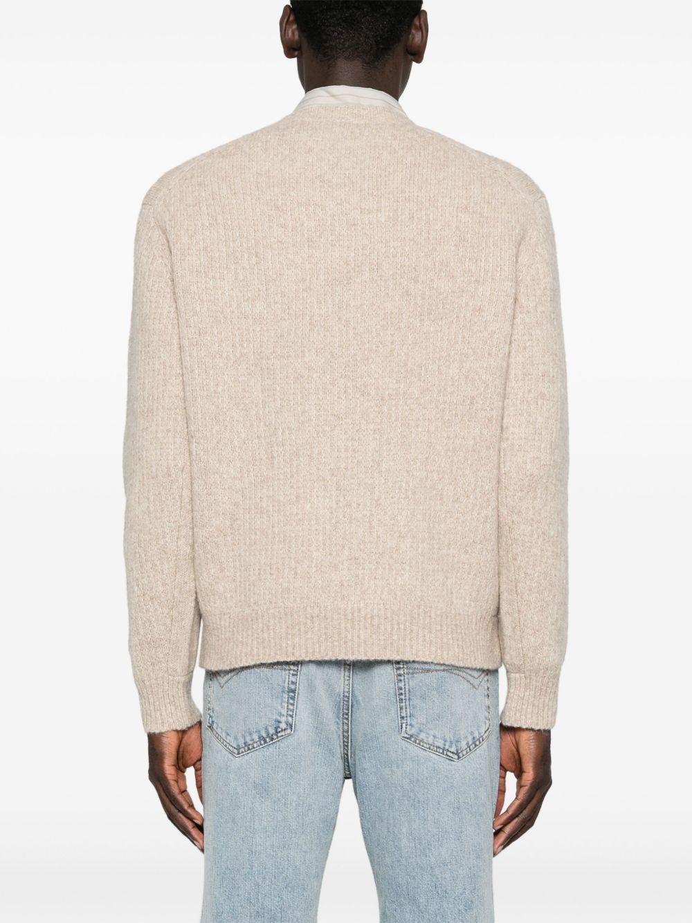 Maglione a coste in alpaca beige