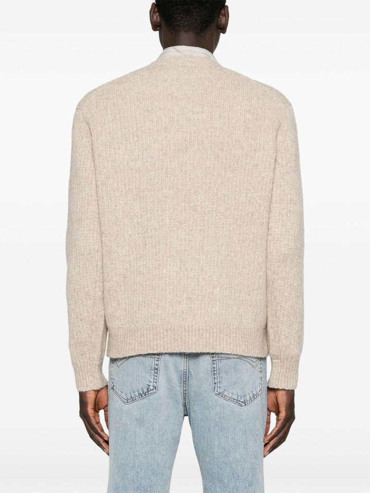 Maglione a coste in alpaca beige