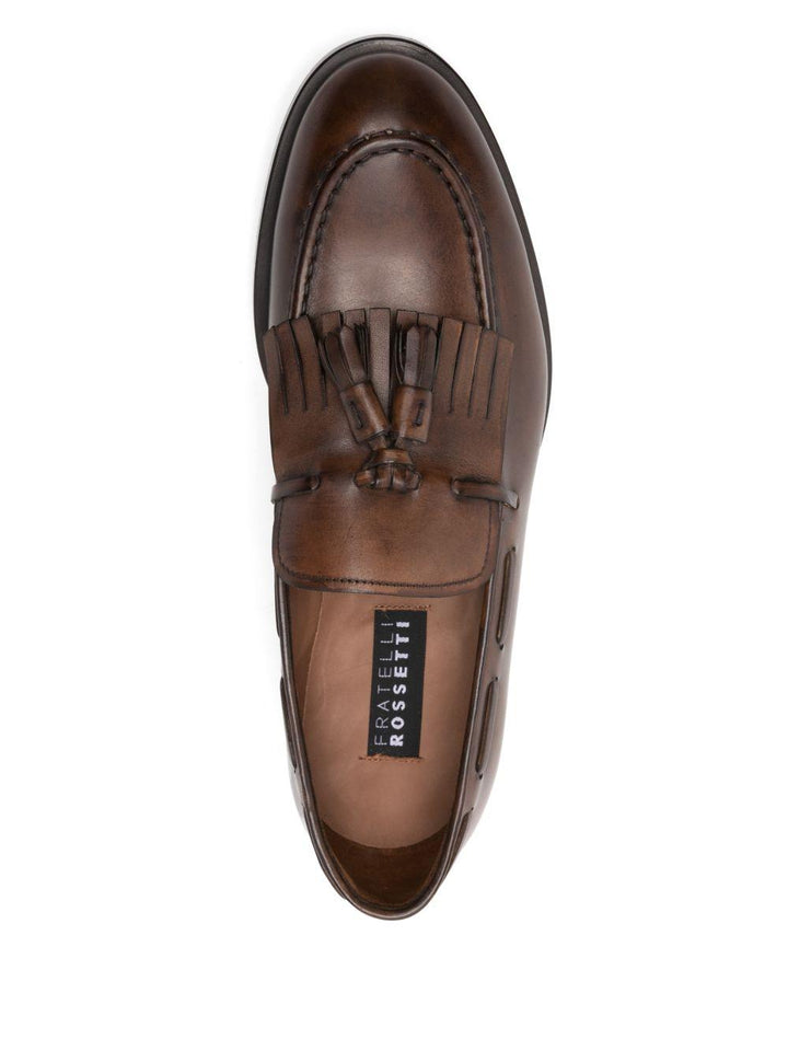 Mocassini marroni con nappa 