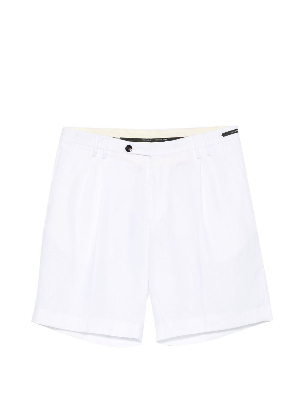 Shorts bianco con pieghe 