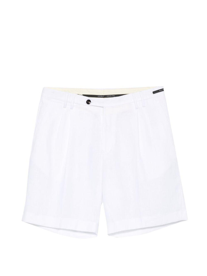 Shorts bianco con pieghe 