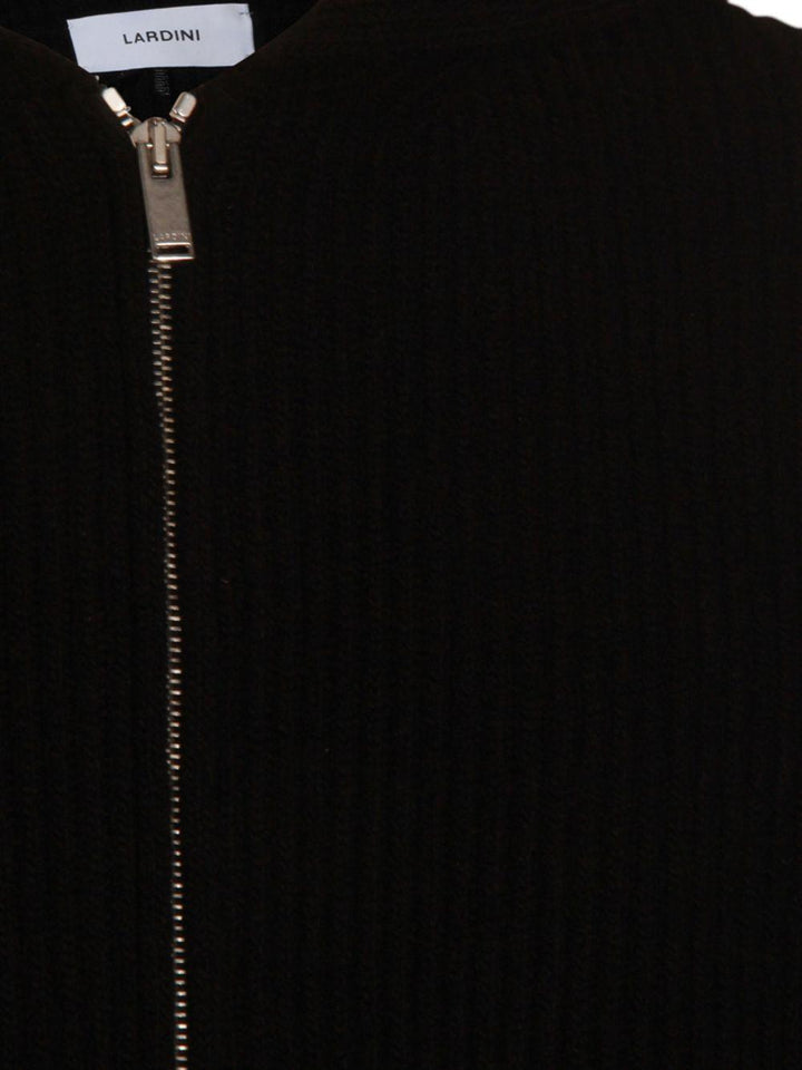 Felpa nero a coste con zip 