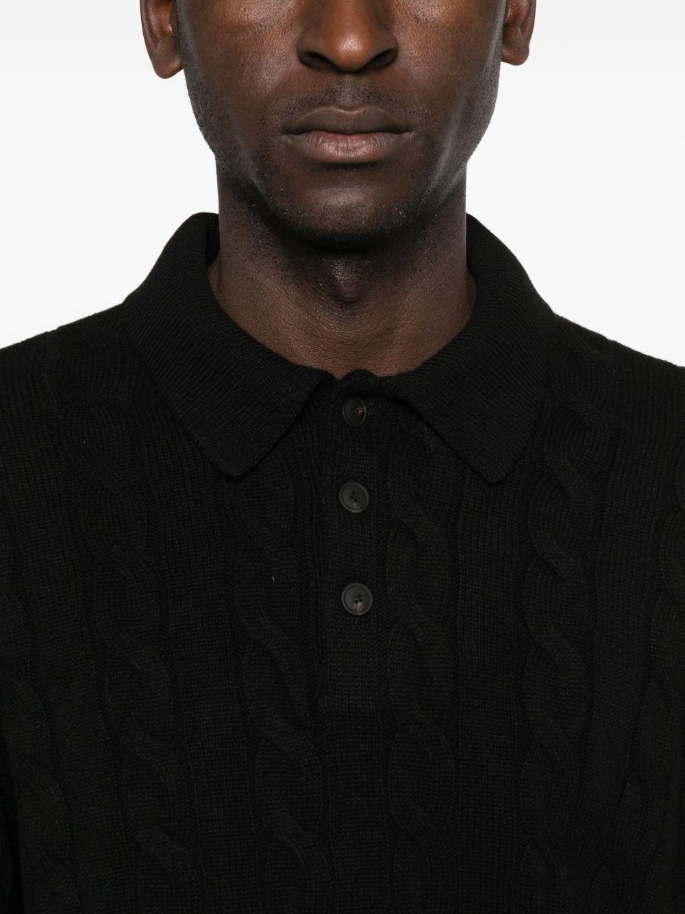 Maglione a lavorazione intrecciata nero 