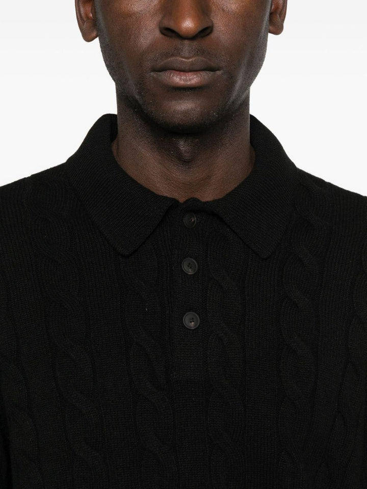 Maglione a lavorazione intrecciata nero 