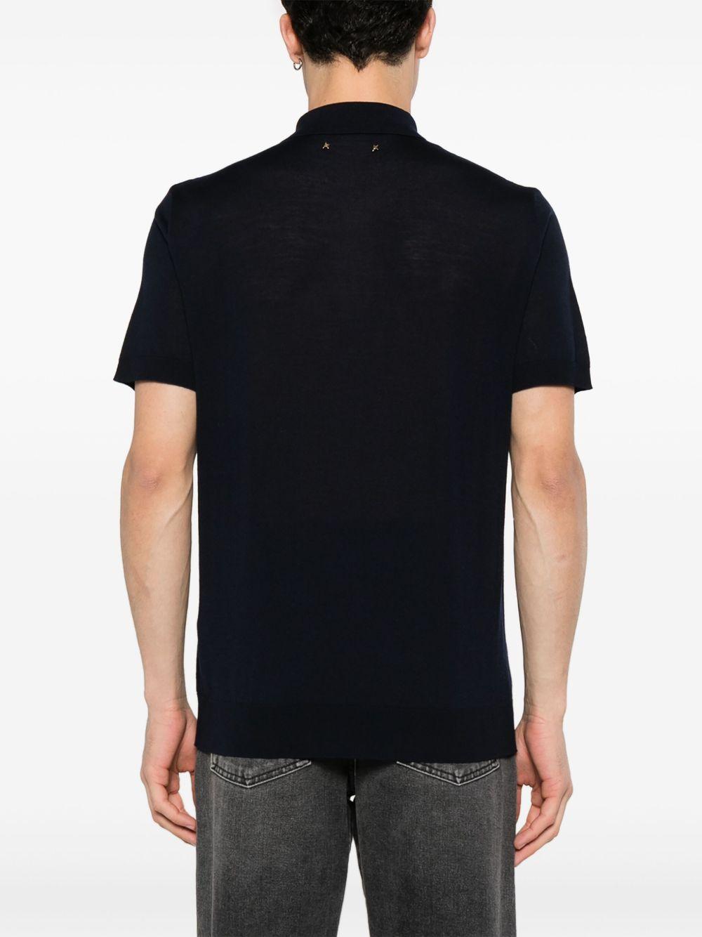 Polo blu in maglia 