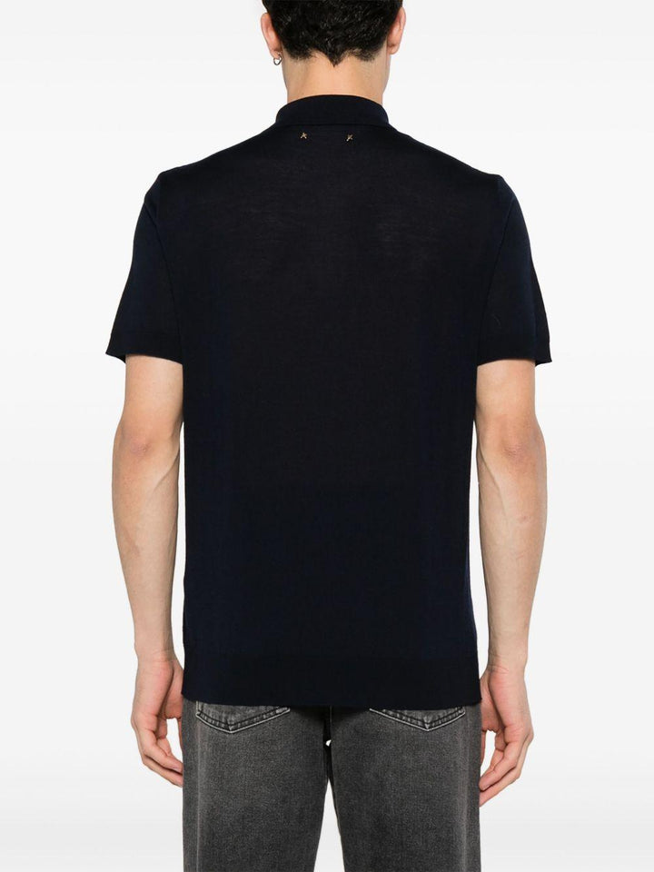 Polo blu in maglia 