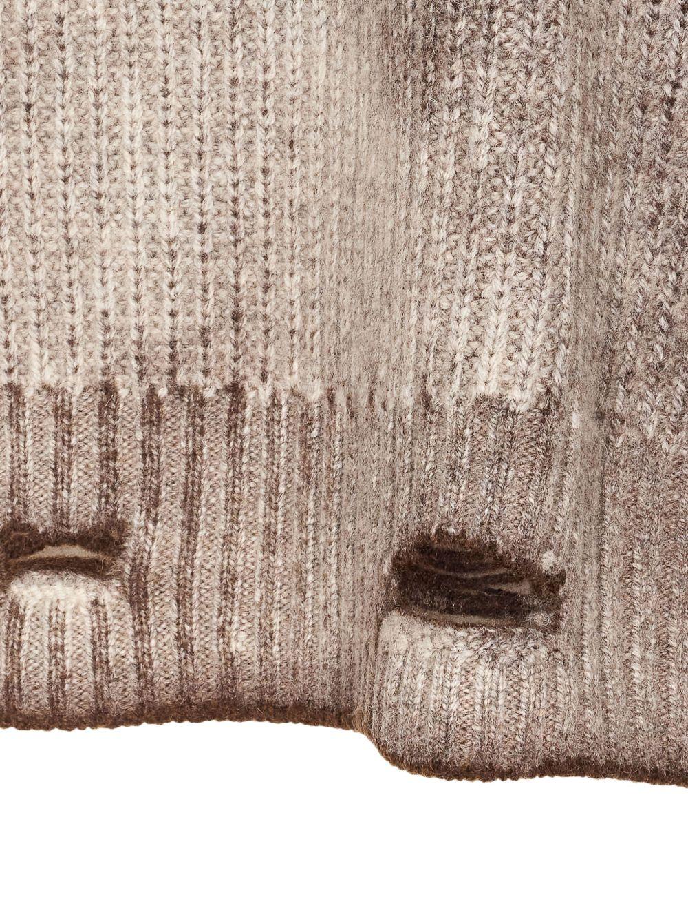 Maglione con effetto vissuto marrone 