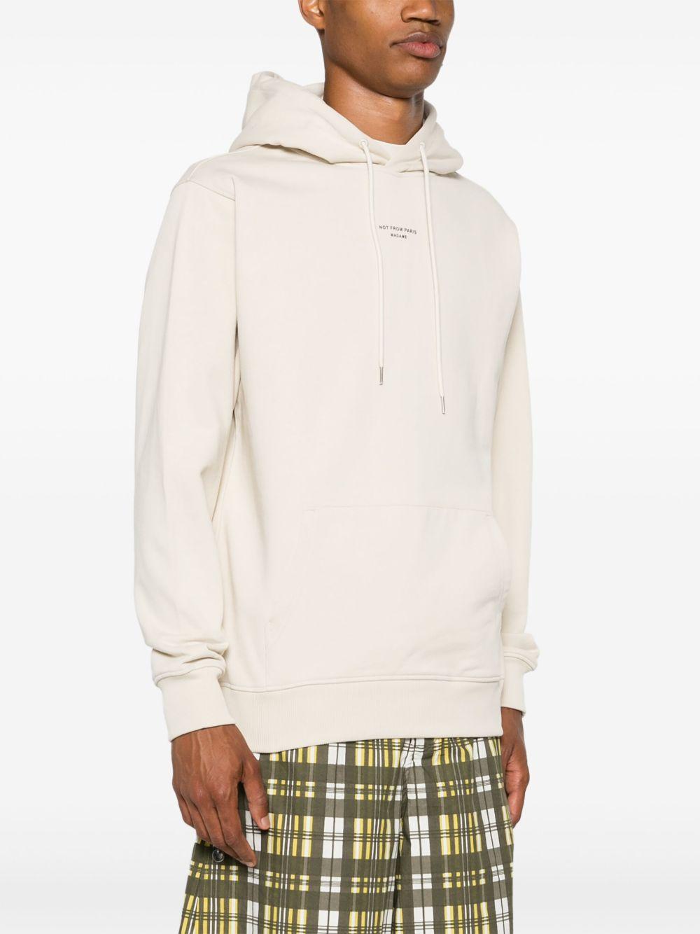 Felpa La Hoodie Slogan con cappuccio bianca 