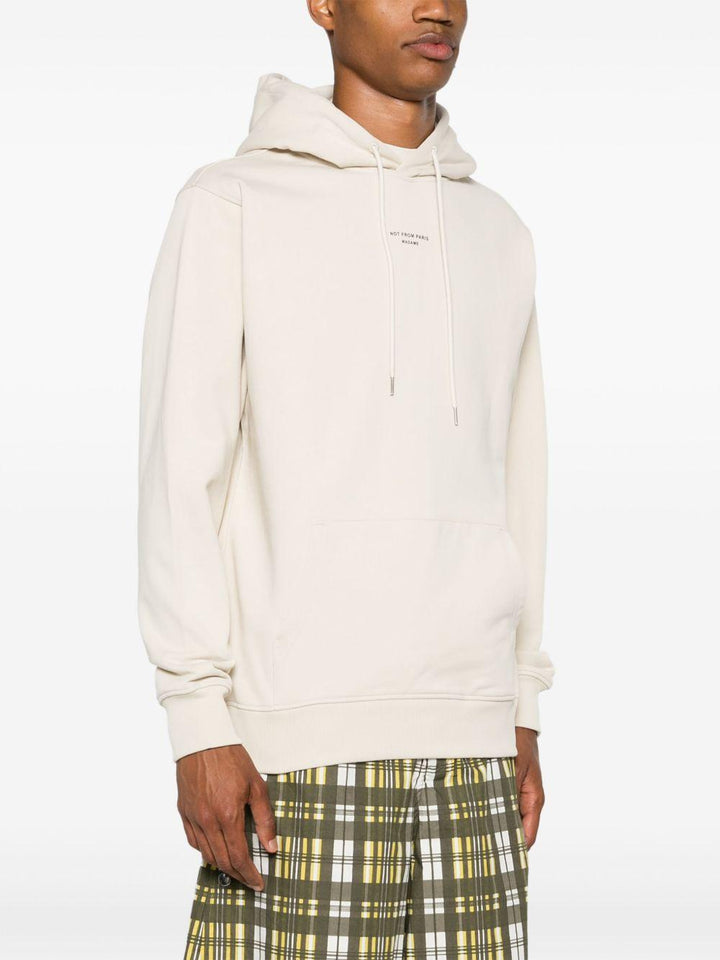 Felpa La Hoodie Slogan con cappuccio bianca 