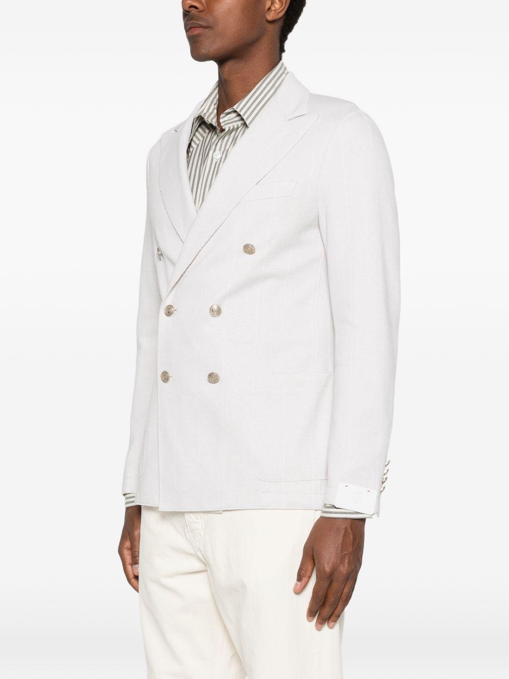 Blazer doppiopetto gessata sabbia 