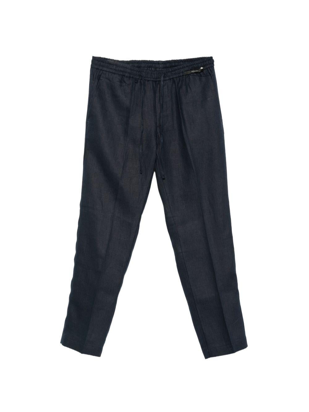 Pantaloni con coulisse in lino navy 