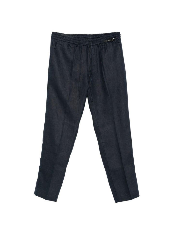 Pantaloni con coulisse in lino navy 