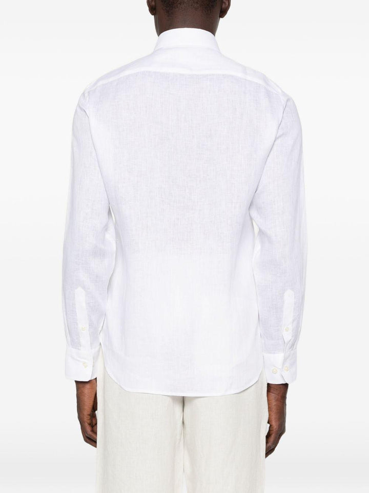 Camicia bianca in lino con bottoni 
