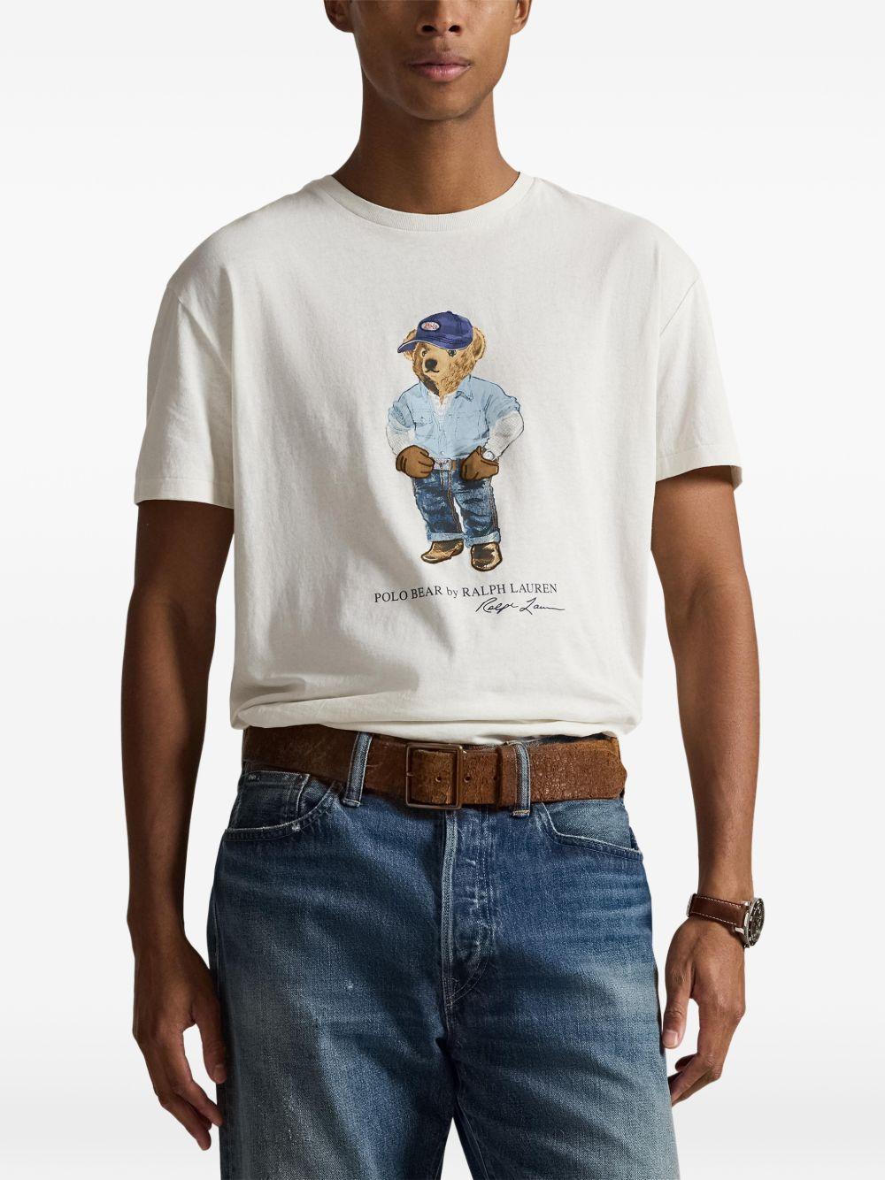 T-shirt Polo Bear con stampa bianca 