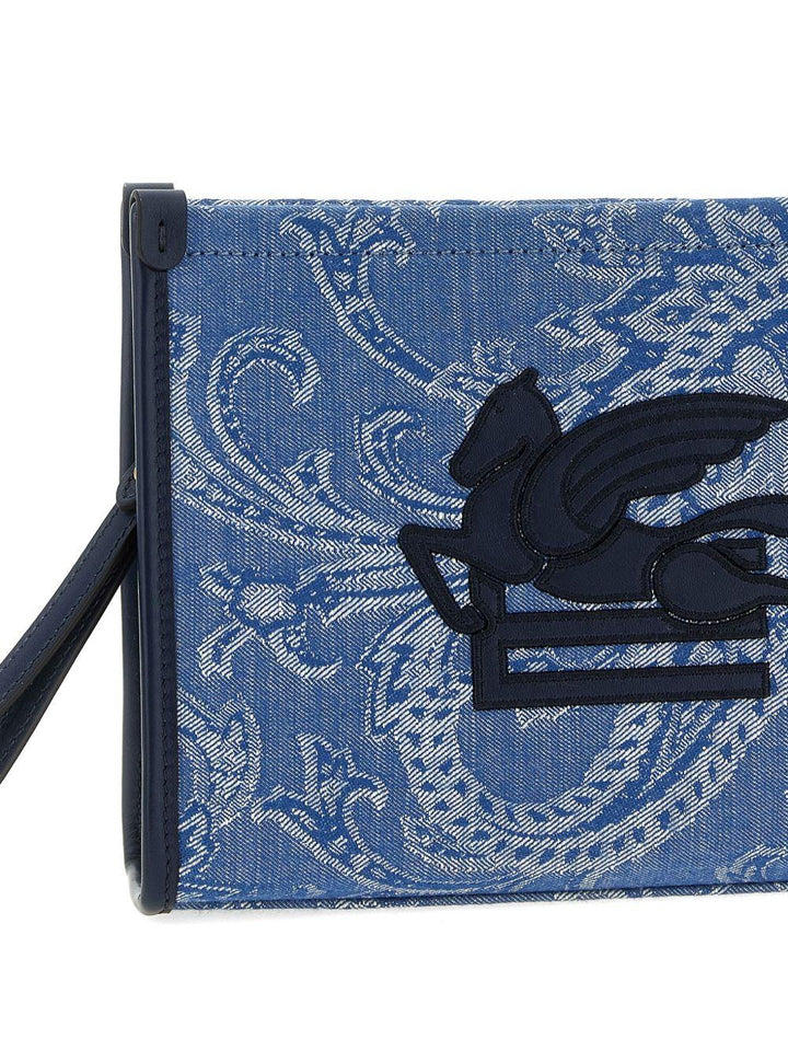Clutch con stampa paisley 