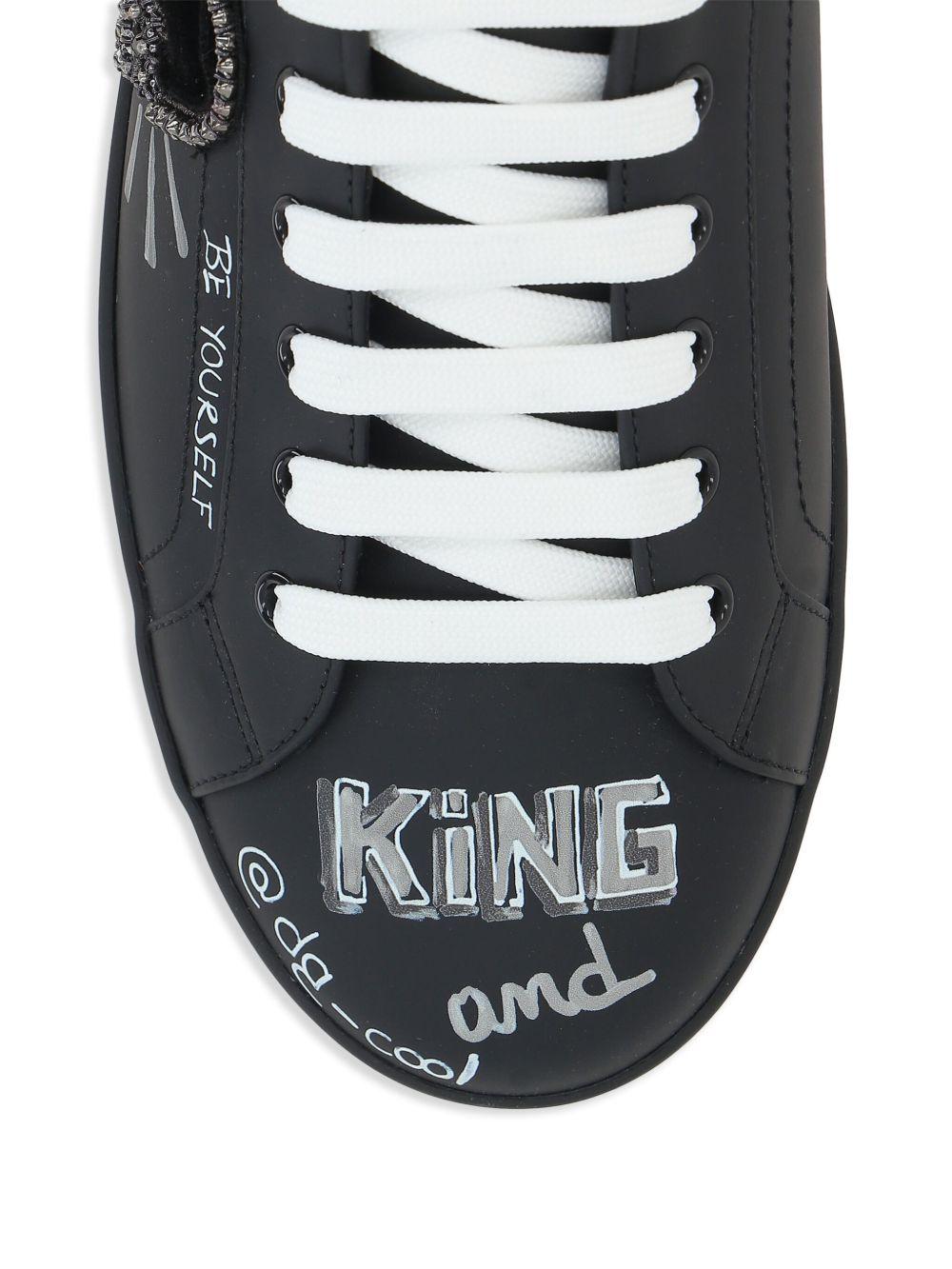 Sneaker Portofino nera crown 