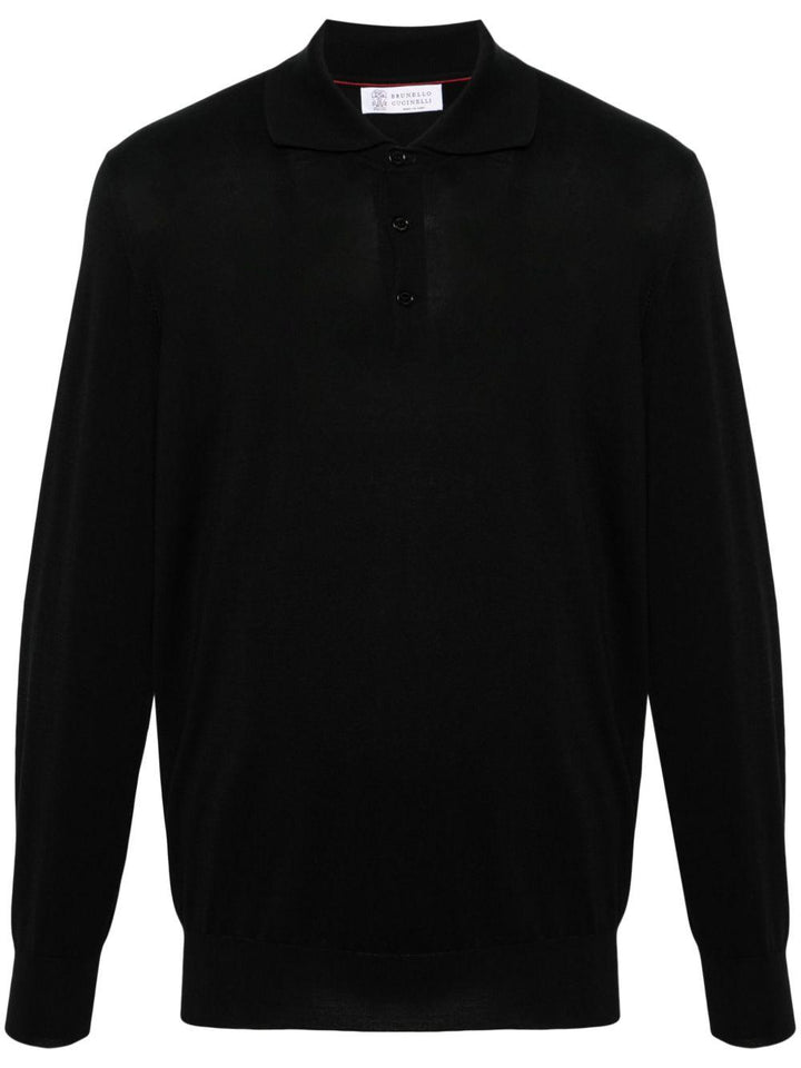 Maglione stile polo nero 
