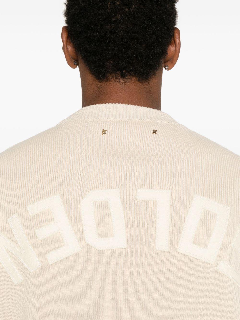 Maglione beige girocollo copn logo 
