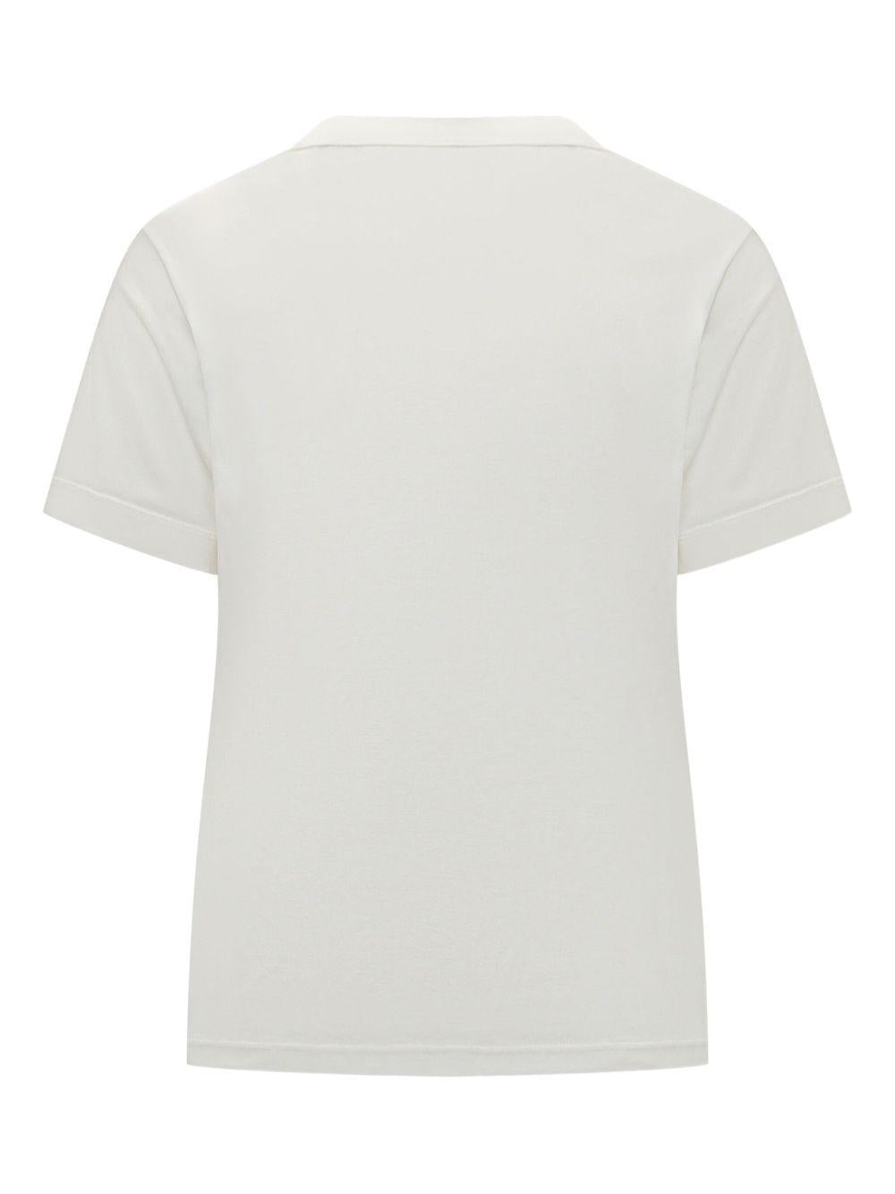 T-shirt bianca girocollo a maniche corte 