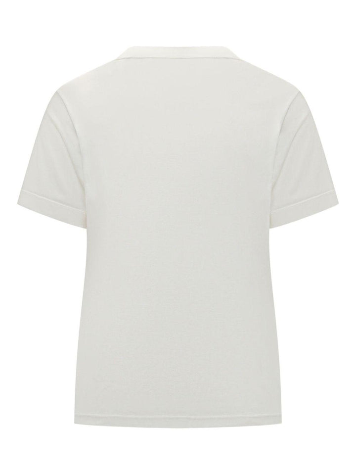 T-shirt bianca girocollo a maniche corte 