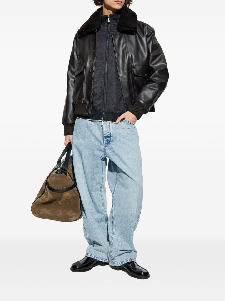 Bomber grigio con inserti 