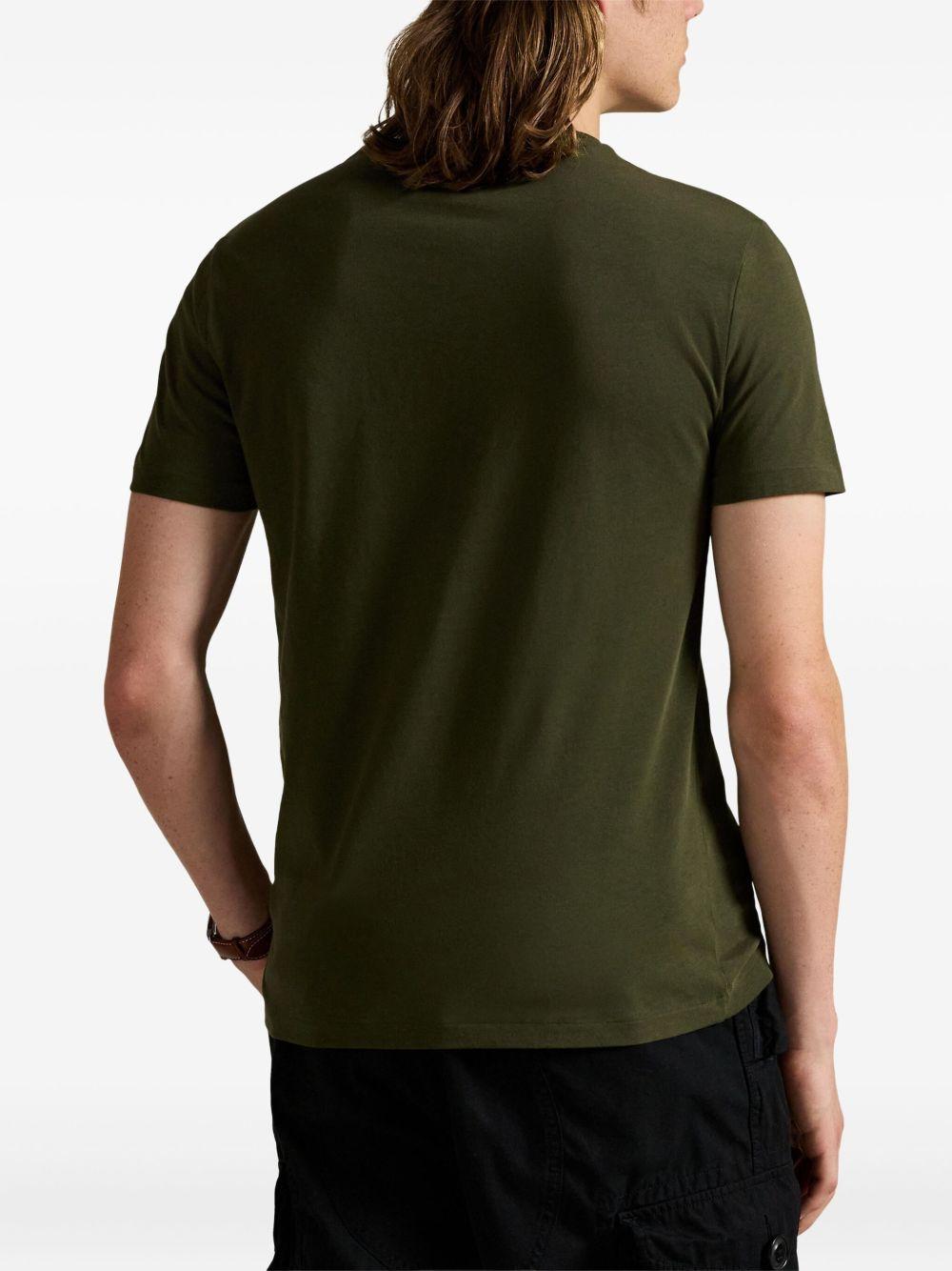 T-shirt verde oliva Lauren con ricamo 
