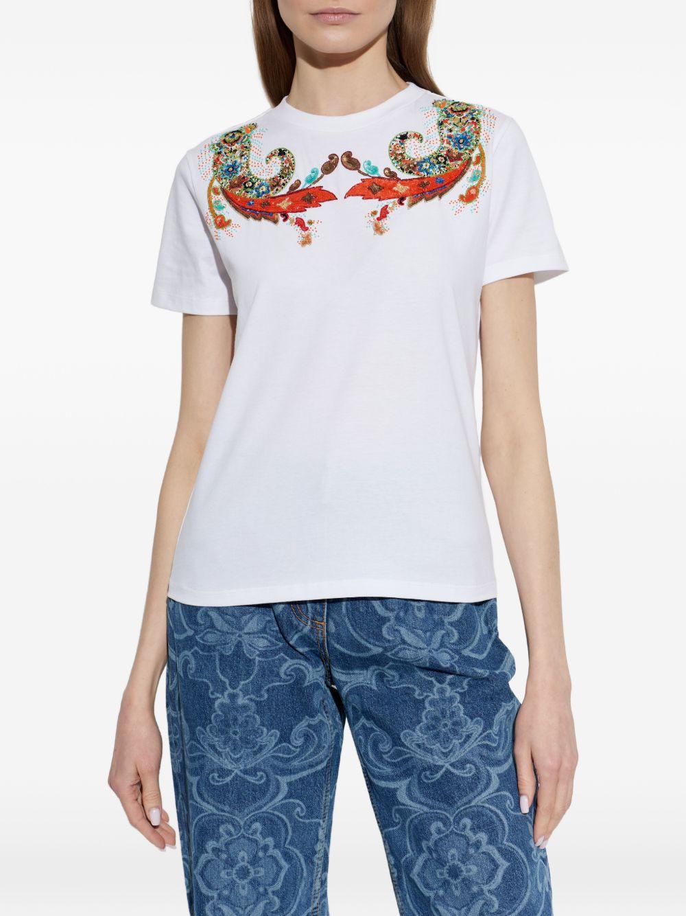 T-shirt con stampa paisley 