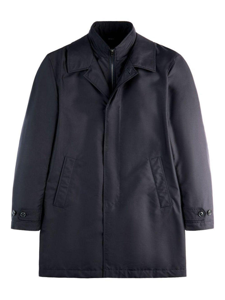 Cappotto blu navy con zip 