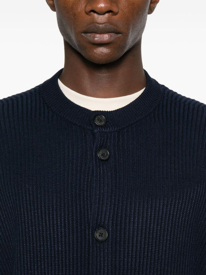 Cardigan blu navy a coste 