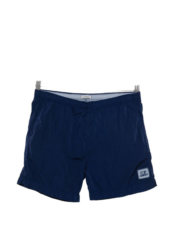 Costume da bagno blu con logo 