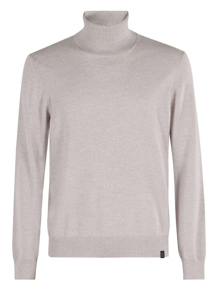 Maglione cromo a collo alto in lana 