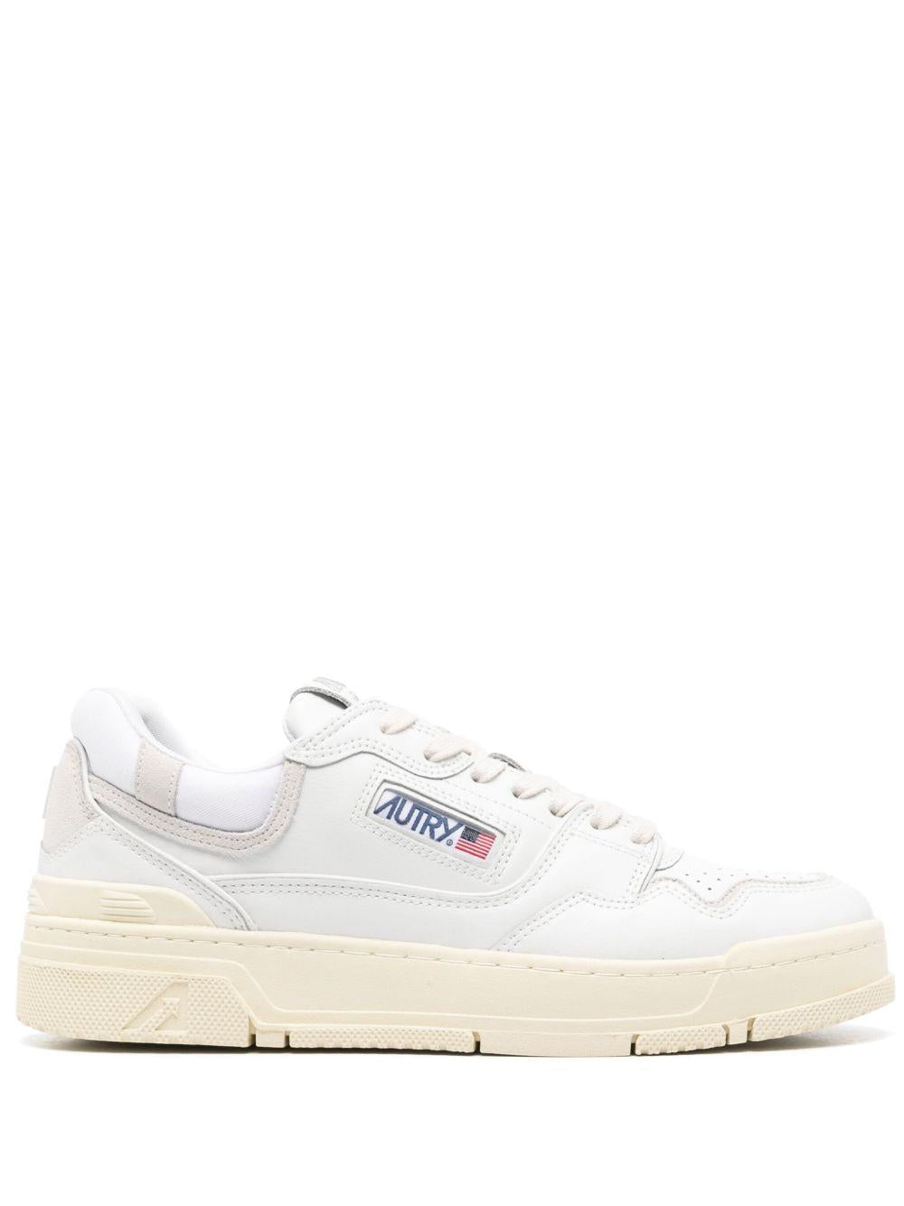 Sneakers bianche e grigio chiaro CLC in pelle 