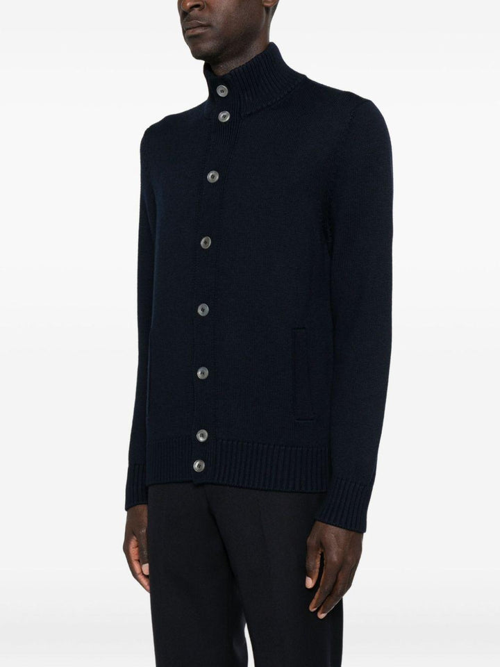 Cardigan a collo alto blu navy 