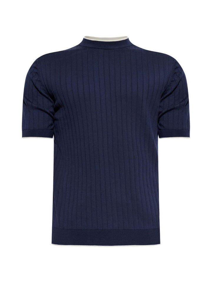 Maglia blu a coste 